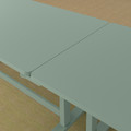 MITTZON Foldable table with castors, green, 140x70 cm