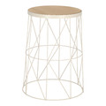 Side Table Bedside Table Rack, round, white