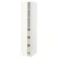 METOD / MAXIMERA High cabinet with drawers, white/Vallstena white, 40x60x200 cm