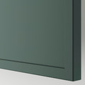 BESTÅ TV bench with doors, white/Krukmakare dark grey-green, 120x42x74 cm