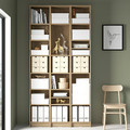 BILLY Bookcase comb w extension units, oak effect, 120x28x237 cm