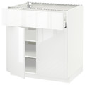 METOD / MAXIMERA Base cabinet with drawer/2 doors, white/Ringhult white, 80x60 cm