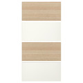MEHAMN 4 panels for sliding door frame, white stained oak effect, white, 100x201 cm