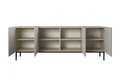 Four-Door Cabinet Nicole 200cm, cashmere, black legs
