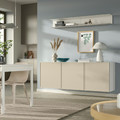 BESTÅ Wall-mounted cabinet combination, white/Krukmakare beige, 180x42x64 cm