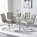 Dining Table Ufo 90cm, transparent/chrome