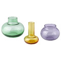 TJÄRLEK Vase, set of 3, multicolour