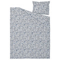 RODGERSIA Duvet cover and pillowcase, blue/white, 150x200/50x60 cm