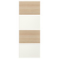 MEHAMN 4 panels for sliding door frame, white stained oak effect, white, 75x201 cm