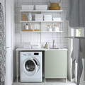 ENHET Laundry, white/pale grey-green, 139x63.5x90.5 cm