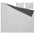 BJÖRKGRÅMAL Duvet cover and 2 pillowcases, black white/dotted, 200x200/50x60 cm