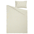 SOLFIBBLA Duvet cover and pillowcase, white beige/stripe, 150x200/50x60 cm