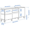 BESTÅ Storage combination with drawers, white stained oak effect/Lappviken white, 180x40x74 cm