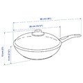 HEMLAGAD Sauté pan with lid, black, 26 cm