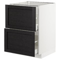METOD / MAXIMERA Base cb 2 fronts/2 high drawers, white/Lerhyttan black stained, 60x60 cm