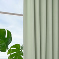 BENGTA Block-out curtain, 1 piece, green/with heading tape, 210x300 cm