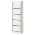 TROFAST Storage combination with boxes, white/white, 46x30x145 cm