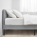 SLATTUM Upholstered bed frame, Knisa light grey, 140x200 cm