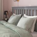 HEMNES Bed frame with mattress, grey stained/Valevåg hard, 140x200 cm