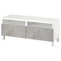 BESTÅ TV bench with drawers, white/Kallviken/Stubbarp light grey, 120x42x48 cm