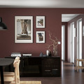 BESTÅ Storage combination with drawers, black-brown/Selsviken high-gloss/black smoked glass, 180x42x65 cm