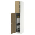 METOD High cabinet with cleaning interior, white/Forsbacka oak, 40x60x220 cm