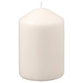 LÄTTNAD Unscented block candle, natural, 10 cm