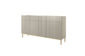 Cabinet with 4 Doors & 4 Drawers Nicole 200cm, cashmere, gold legs