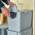 TRÖSKNING Bin with lid, light grey-blue, 25 l