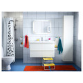 STORJORM Mirror with integrated lighting, white, 80x60 cm