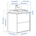 ÄNGSJÖN / BACKSJÖN Wash-stnd w drawers/wash-basin/tap, high-gloss white/bamboo, 62x49x71 cm