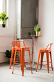 Bar Stool Paris Back Short 66cm, metalic