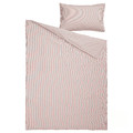 SOLFIBBLA Duvet cover and pillowcase, white red/stripe, 150x200/50x60 cm