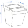 SORTERA Sorting bin with lid, beige, 60 l