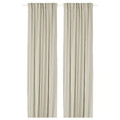 GINSTMOTT Curtains, 1 pair, beige/with heading tape, 145x300 cm