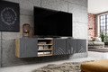 Wall-Mounted TV Cabinet with Shelves Asha 200 cm, artisan/rivier stone mat