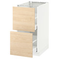 METOD / MAXIMERA Base cb 2 fronts/2 high drawers, white/Askersund light ash effect, 40x60 cm