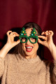 Novelty Christmas Tree Eyeglasses, Mixed Colors