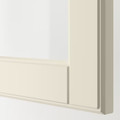 METOD Wall cabinet with 2 glass doors, white/Bodbyn off-white, 80x40 cm