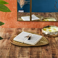 Wooden Decorative Tray Leave 30cm, gold