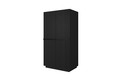 Wardrobe Nicole with Drawer Unit 100 cm, matt black, black handles