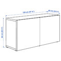 BESTÅ Wall-mounted cabinet combination, white Hedeviken/oak veneer, 120x42x64 cm