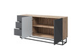 Cabinet with 3 Drawers & 2 Doors 167 cm Asha, metal legs, artisan/rivier stone matt