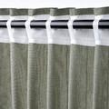 LENDA Curtains with tie-backs, 1 pair, light grey-green, 140x300 cm