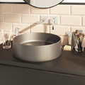 GoodHome Countertop Wash-basin Samal, ceramic, 40 cm, grey