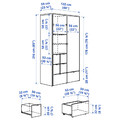 VISTHUS Wardrobe, grey/white, 122x59x216 cm
