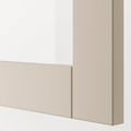 BESTÅ TV storage combination/glass doors, black-brown Sindvik/Lappviken light grey/beige, 240x42x231 cm