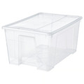 SAMLA Box with lid, transparent, 57x39x28 cm