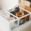 METOD / MAXIMERA High cabinet with drawers, white/Bodbyn off-white, 40x60x200 cm