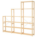 IVAR 3 sections/shelves, pine, 259x30x226 cm